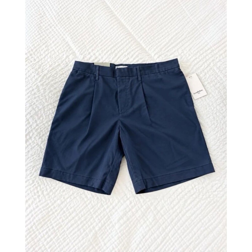 Goodfellow & Co Men's Pleated Shorts Navy Blue Size 34 7" Inseam Stretch